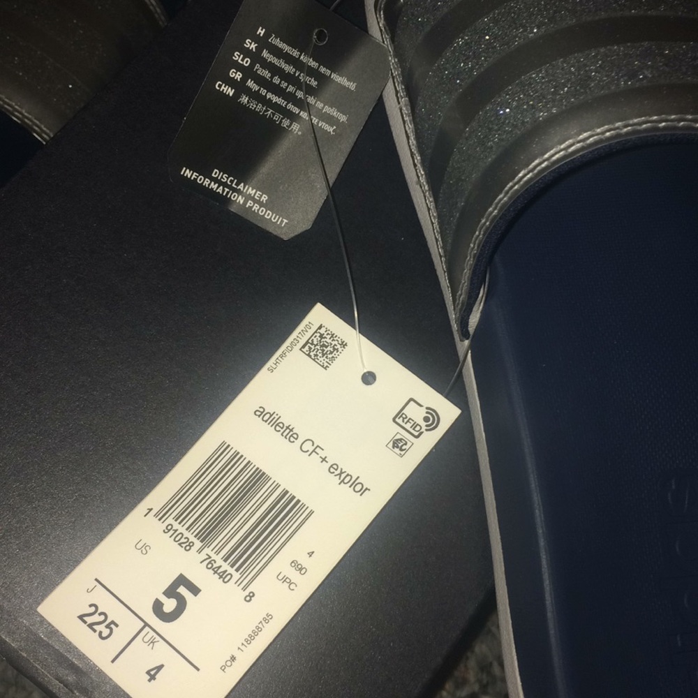 NWT Blue adidas slides